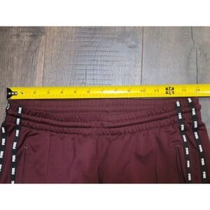 PINK Victoria's Secret Active Burgundy Track Pants Side Stripe Zip Pocket Medium